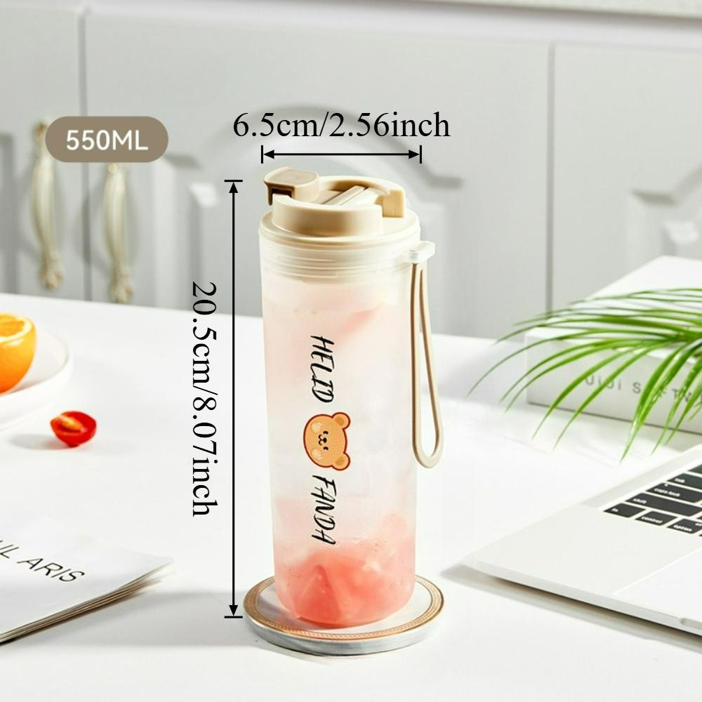 350/550ML Portable Tumbler With Lid & Rope Transparent Plastic Water Cup For Student Kids Heat-Resistant Leak-proof Water Bottle