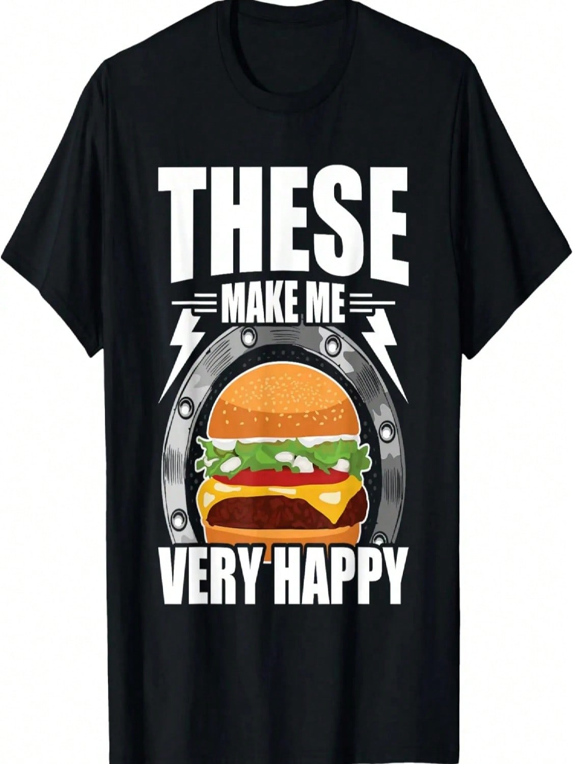 These Make Me Very Happy Burger Lovers T-Shirt S разноцветный
