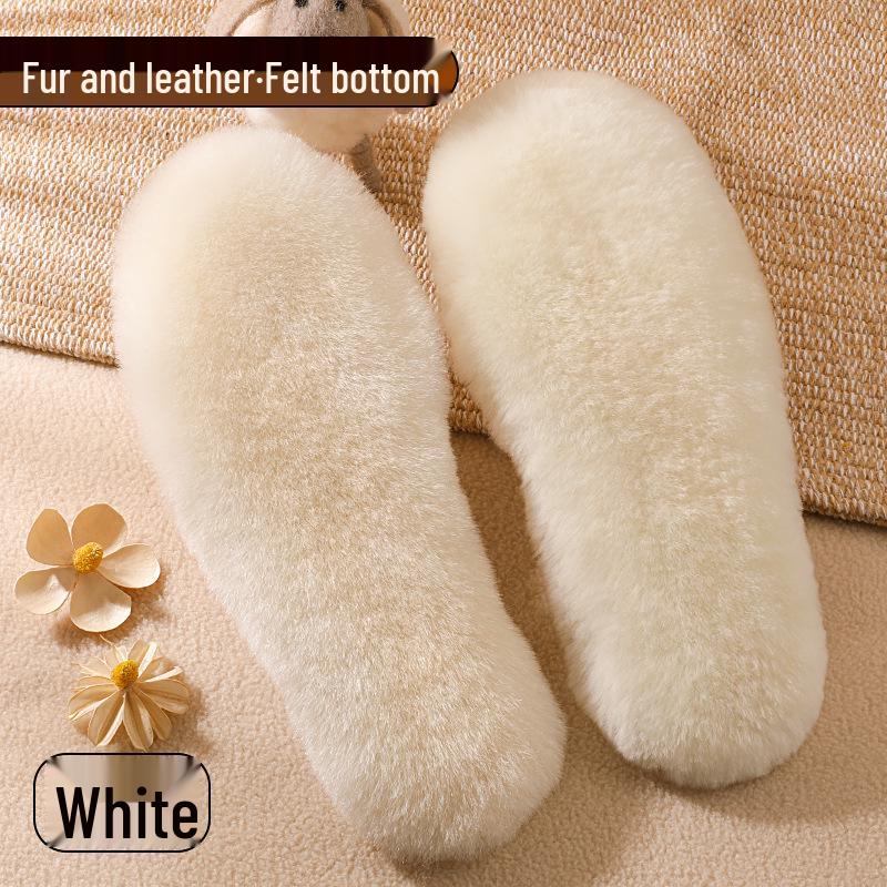 Dicke Woll-Einlegesohlen: Atmungsaktive, schweißabsorbierende, geruchshemmende Leder-Pelz-Mischung, mit Fleece gefüttert für Herren- & Damen-Schneestiefel