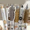 4 Pcs Cartoon Pet Gel Pen Retractable Neutral Pen Aesthetic Stationery Pen 0.5mm Writing Pen Gel Ink Pen Journaling Pen