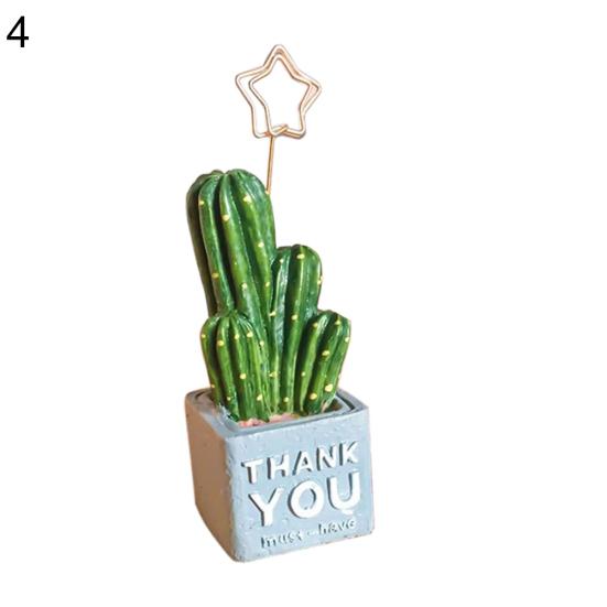

Симпатичный кактус бонсай памятка записка горшечное растение держатель для фотокарточек клип настольный декор