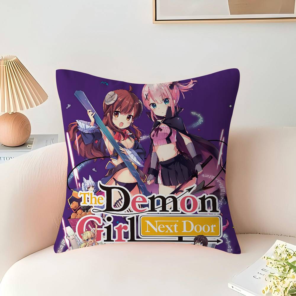 Anime T-The Demon Girl Next Door Ahorn Design Kissenbezug Fröhliche Herbsternte Dekor Feiertagsdekorati Kissenbezug
