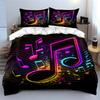 Colorful Musical Note Bedding Bedding Duvet Cover Set Duvet Cover Pillowcases (1 * Duvet Cover 2 * Pillowcases, without duvet insert)