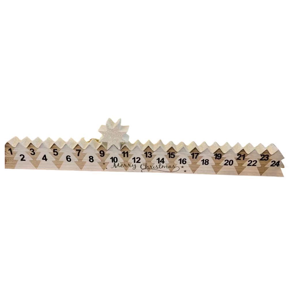 Wooden Countdown Christmas Advent Fireplace And Shelf Decoration
