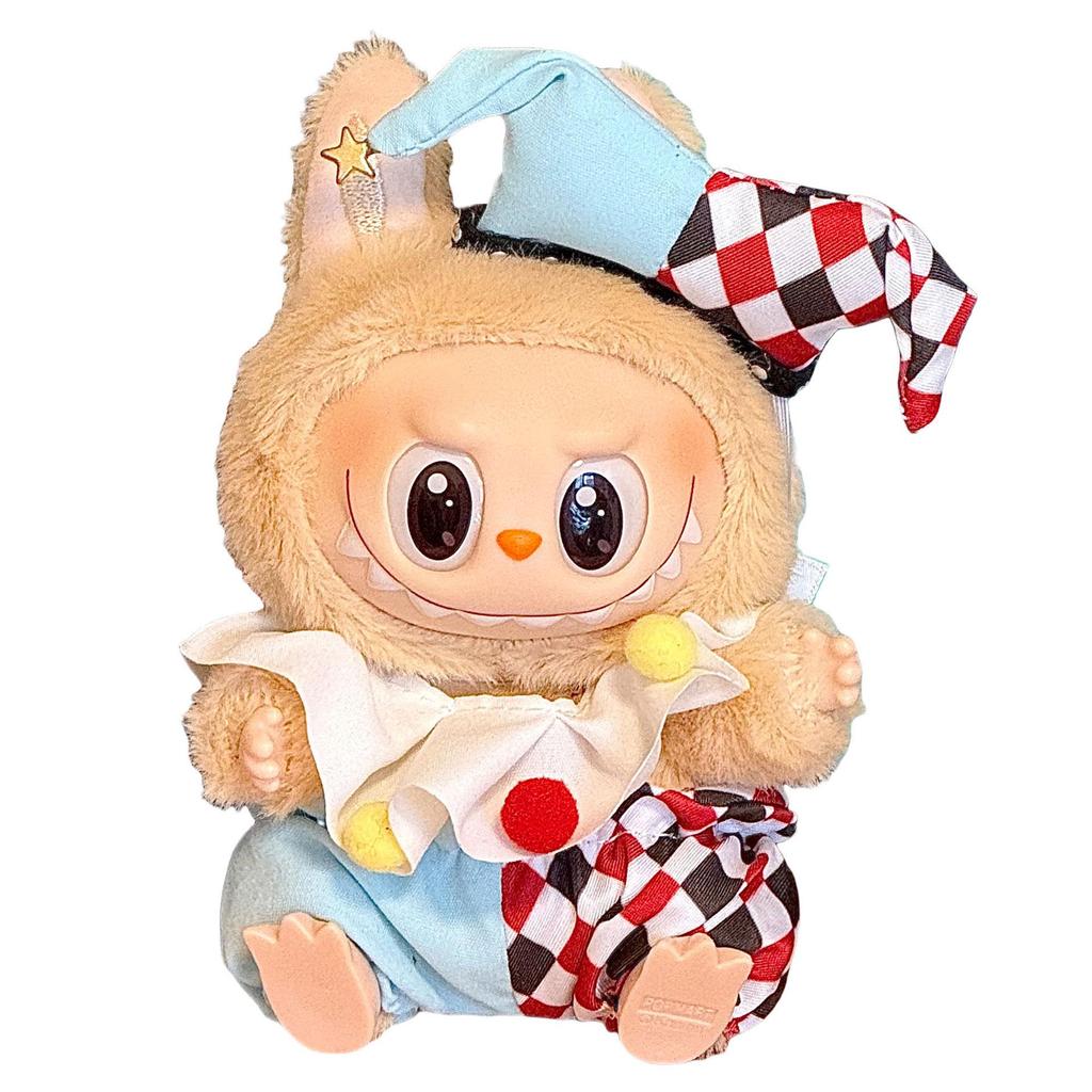 17cm Labubu Doll Clown Outfit: 1st, 2nd, 3rd Gen Sitting Party Clothes Set
