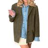 Women's Fashion Solid Color Vintage Casual Oversized Pocket Long-Sleeve  Jacket