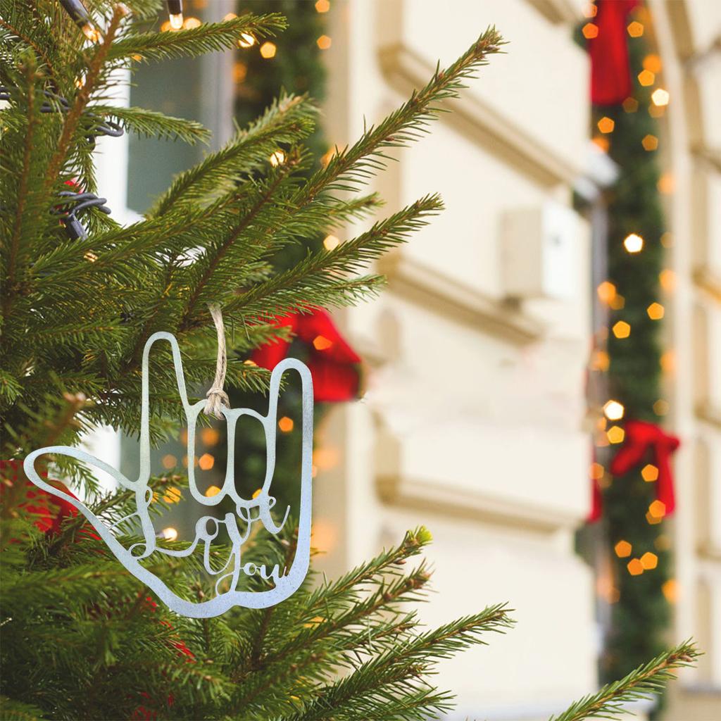Jag Älskar Dig Teckenspråk Ornament Tillverkat Av Stål Tänker På Dig Julstrumpa Fyllning Gåva