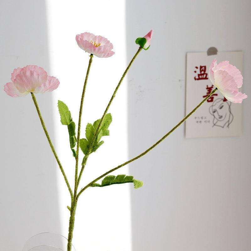 High-End Realistic Poppy Silk Flowers for Wedding and Home Decoration