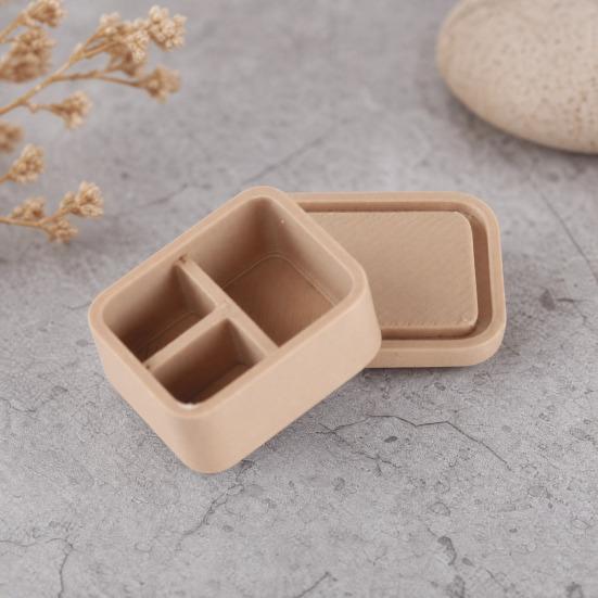 5Pcs Mini Lunch Boxes, Miniature 1:12 Scale Bento Box, Tiny Food Container with Lid for Doll Mansion Kitchen Accessories