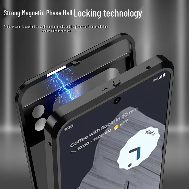 Google Pixel 8 Pro/7A Metal Frame Snap-On Magnetic Phone Case