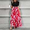 Women's Floral Print High Waist Fashionable And Elegant Dress