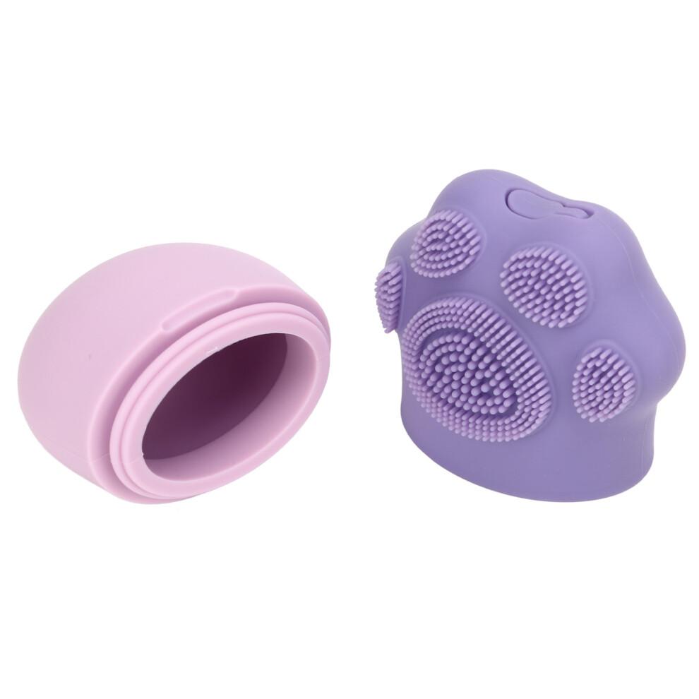 Ice Face Roller Cold Ice Mold Holder Silicone Reusable for Face Beauty DIY Facial Care Purple Cat Claw with Comb