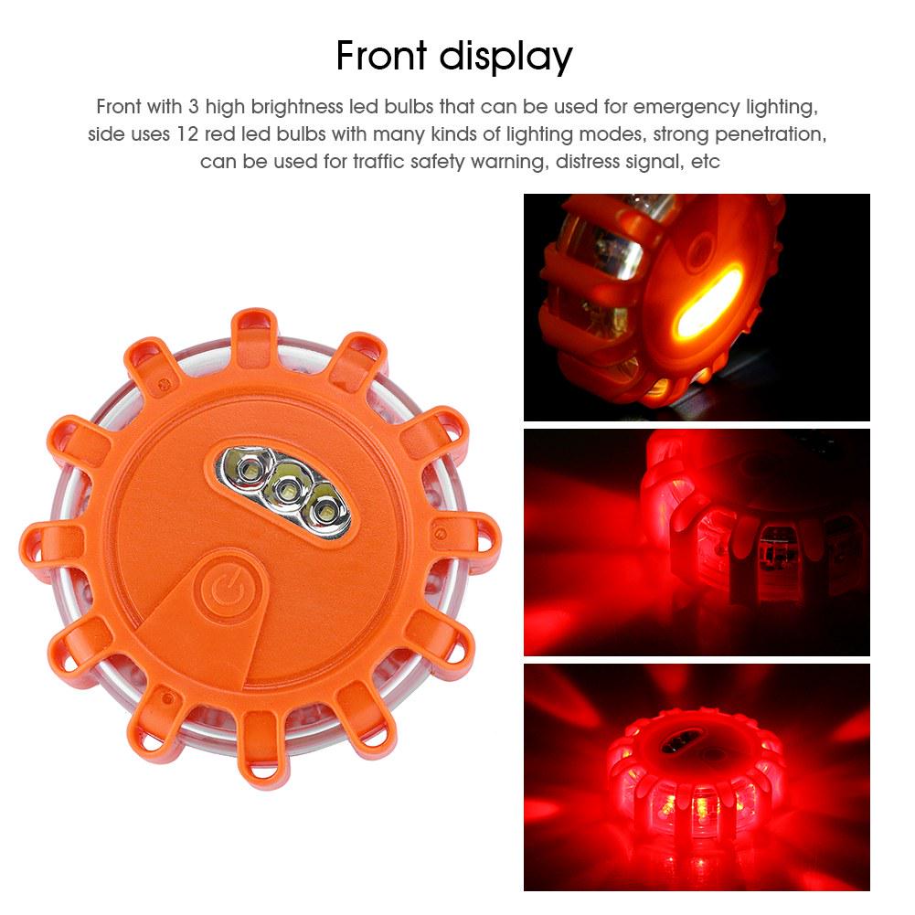 Magnetic 15 LED Road Safety Emergency Flashing Warning Light for Car Truck Boat