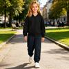 Completo Felpa con Cappuccio e Pantaloni Tuta Unisex per Bambini, Tuta Sportiva Casual per Ragazzi e Ragazze