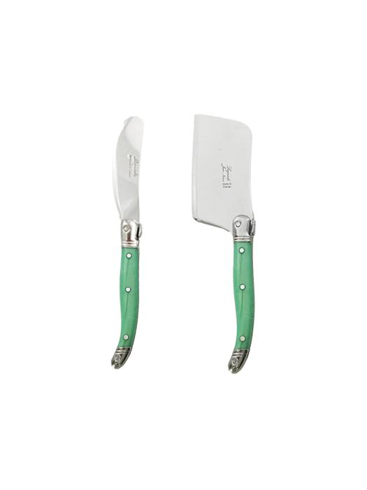 LAGUIOLE Janneron Laguiole Green Butter Knife & Cheese Cutter Set