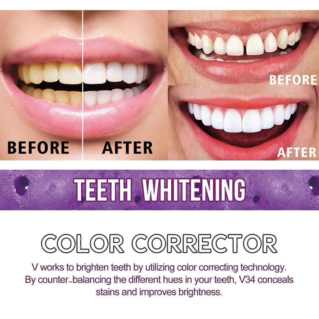 V34 Teeth Whitening Toothpaste Cleans Teeth Stains, Protects Gums, Whitens Teeth, Oral Care Toothpaste 30ml