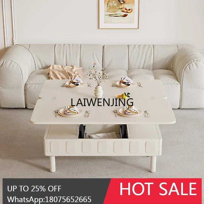LYN cream wind coffee table TV cabinet combination multi-function lifting folding dining table desk integration