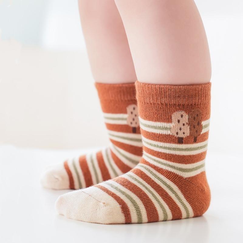 5Pairs/set Baby Socks Cotton Spring Autumn Cartoon Animal Children's Medium Tube Sock Cute Toddler Girls Boys Socks