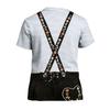 T-shirt da uomo per l'Oktoberfest con stampa testurizzata vintage, manica corta, vestibilità larga, casual, estiva, per uso quotidiano, top con bretelle grafiche e ricami