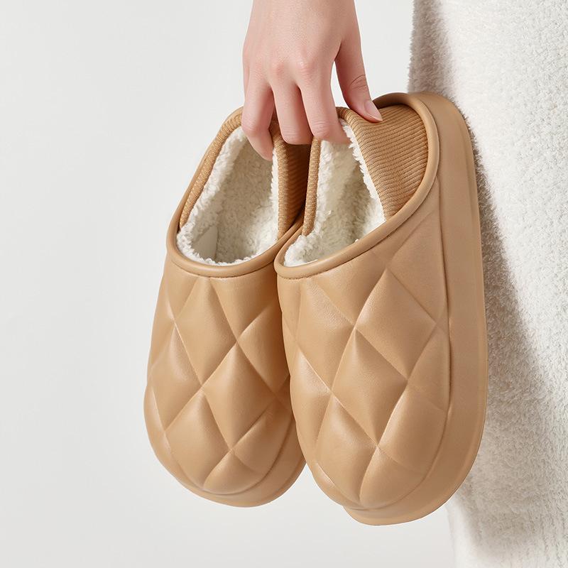 Waterproof cotton slippers winter bag and indoor home can be non-slip and warm couple slippers