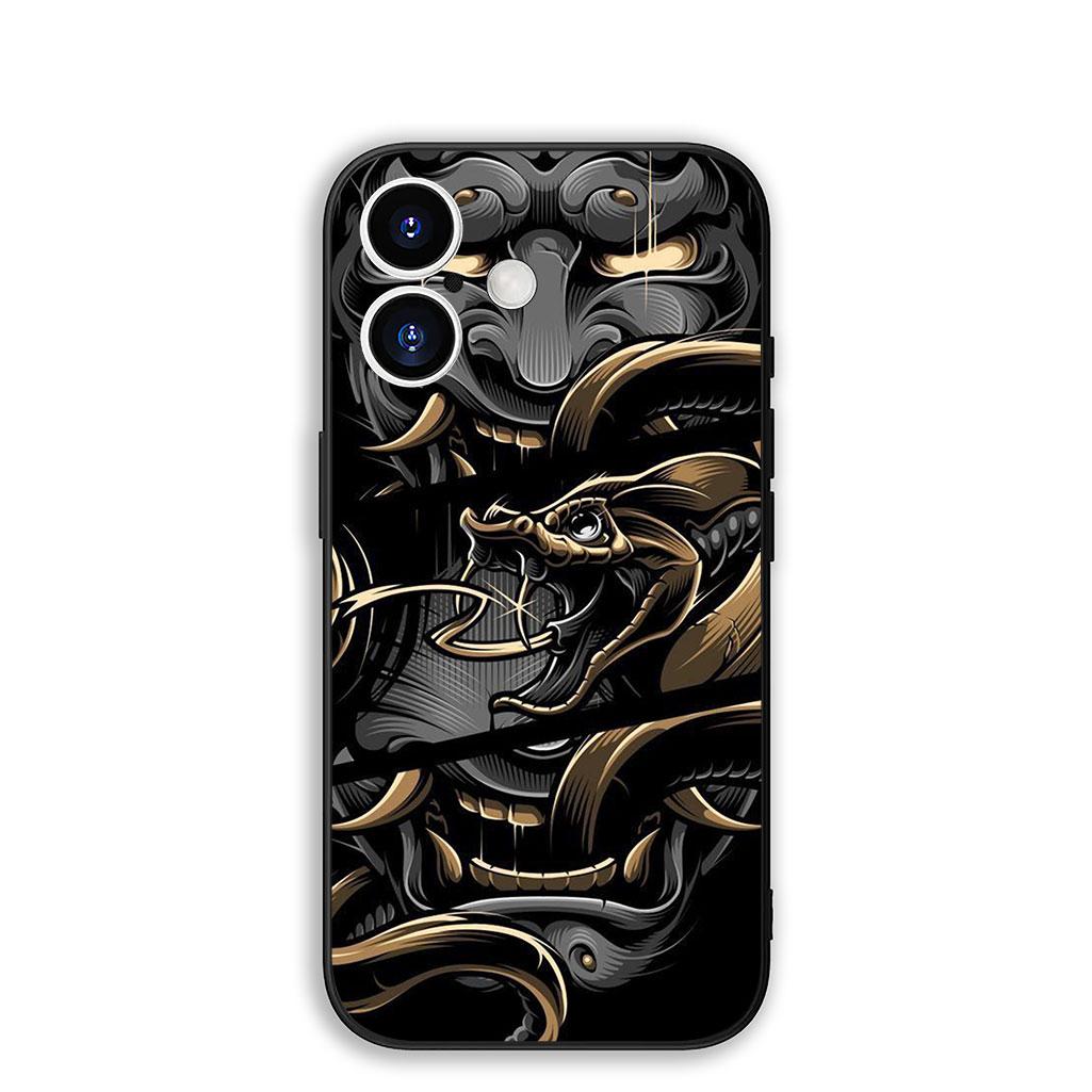 

Cover for OPPO A40 A80 A60 A38 A79 A15 A16 A17 A18 A58 A78 A57 A53 A40M 4G 5G Phone Case Bushido Samurai Japan Ninja Oni Mask OPPO A78 4G