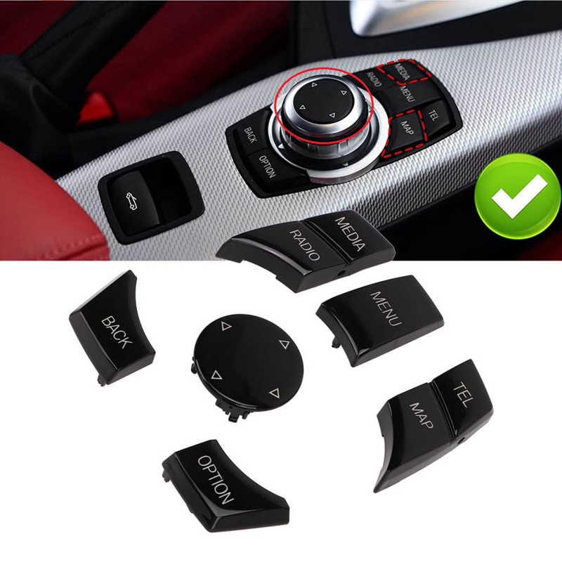 Multimedia Control Button Piano Black Good Light Transmittance Fadeless for BMW 3 Series F30 LCI Small Knob