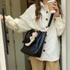 Casual PU Leather Tote Shoulder Bags New In Large-capacity Women's Crossbody Bags Simple Female Handheld Handbags Black Beige