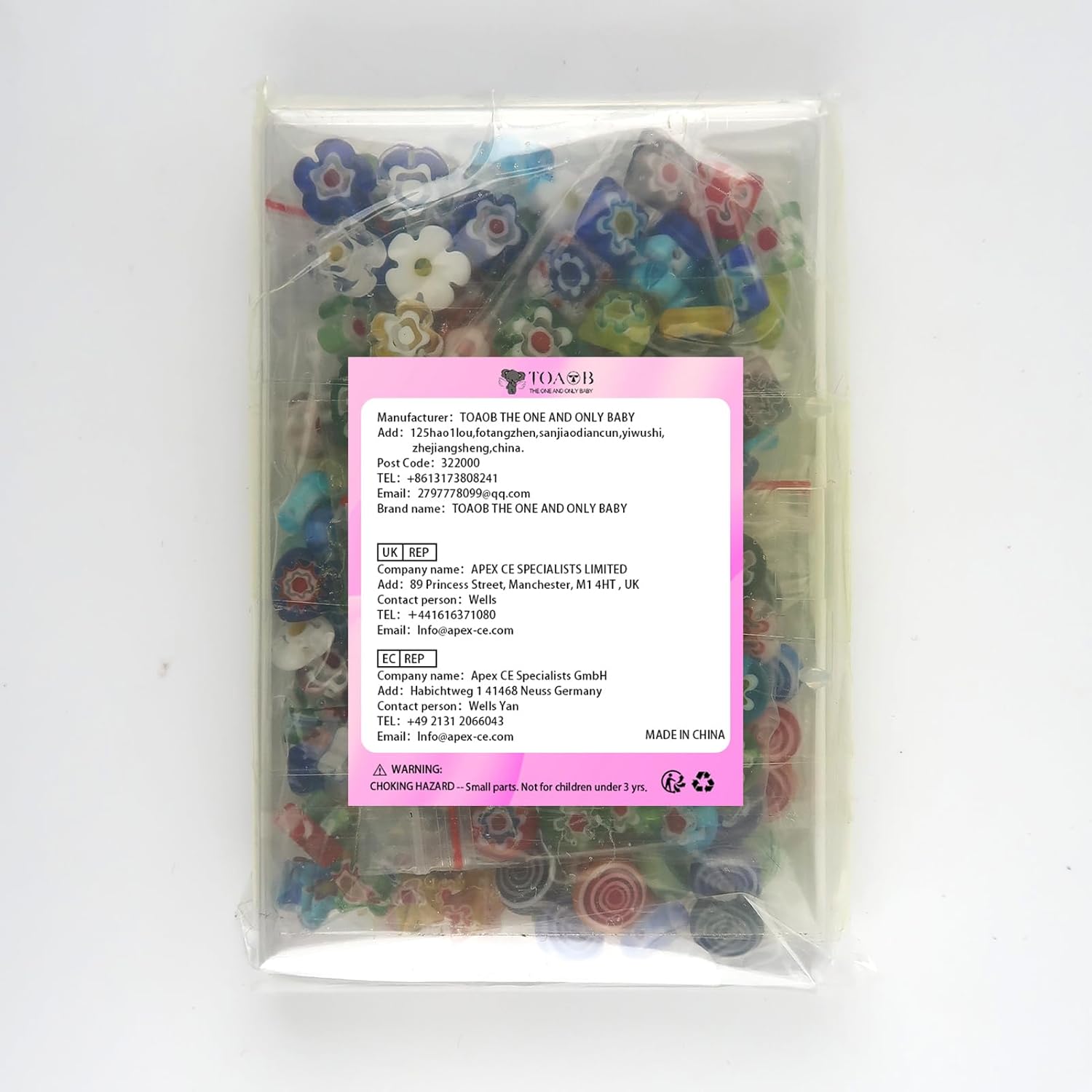 

TOAOB 180pcs Assorted Lampwork Beads 8mm Glass Loose Spacer Beads for DIY Crafts Jewelry Making Bracelets Necklaces