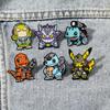 6Pcs Set Anime Pokemon Enamel Pins - Pikachu Squirtle Gengar Funny Cosplay Brooches Cartoon Badges Lapel Pin Collection For Fans