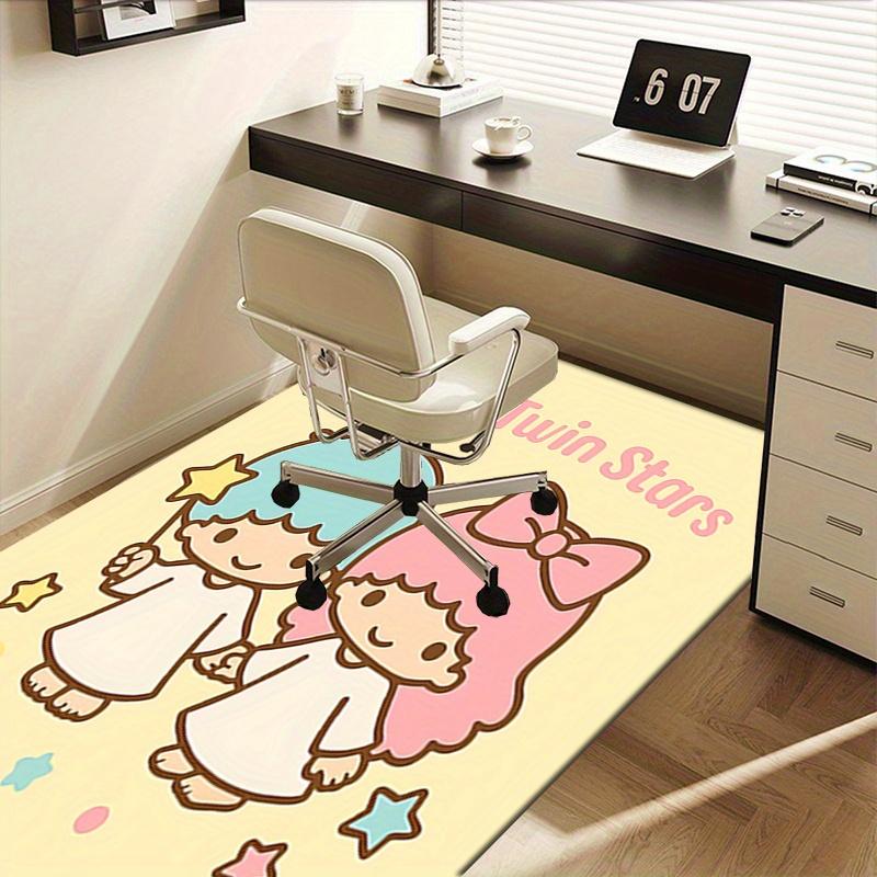 Office Rug Little Twin Stars, Anime Characters Anti-Slip Rug, Machine Washable for Living Room, Bedroom, Office, Multiple Sizes, Bedroom Mat, Decorati
