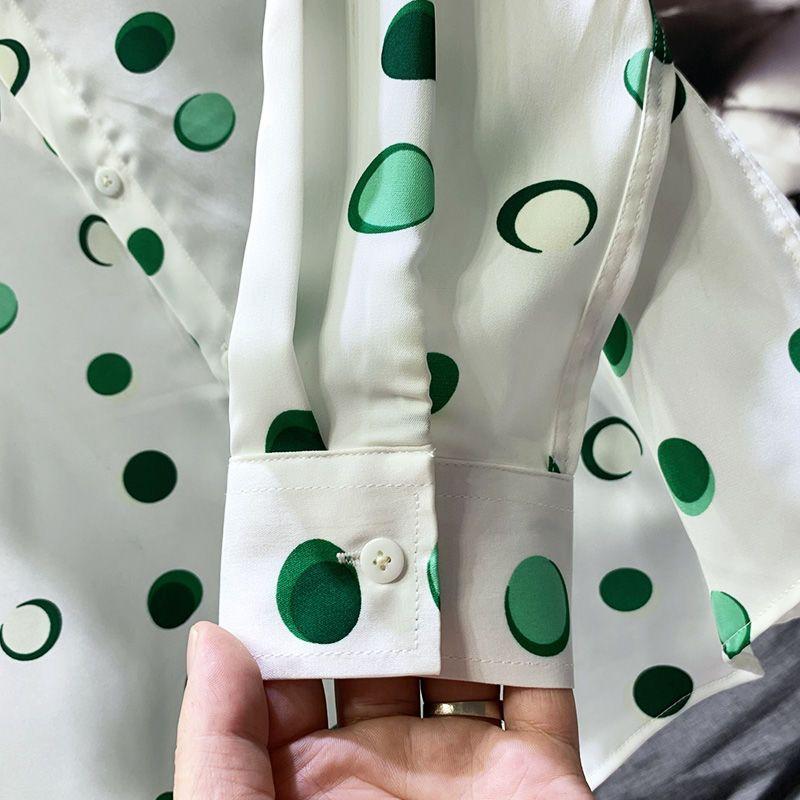 2023 New Spring and Autumn Fashion Polo Collar Print Slim Fit Hanging Korean Version High End Fashion Casual Simple Men's Shirt