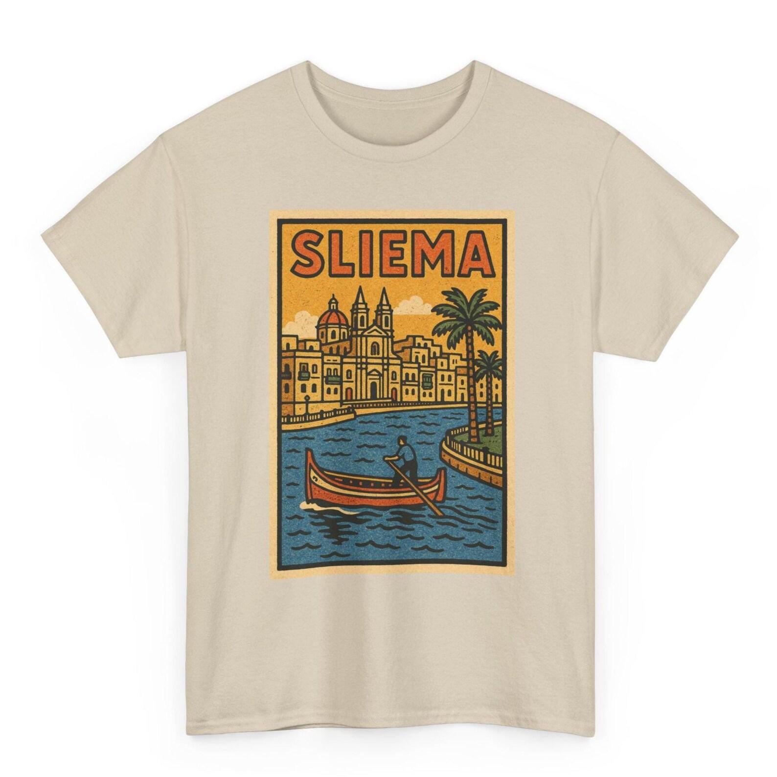Sliema T-Shirt Unisex: Retro Malta Tee L