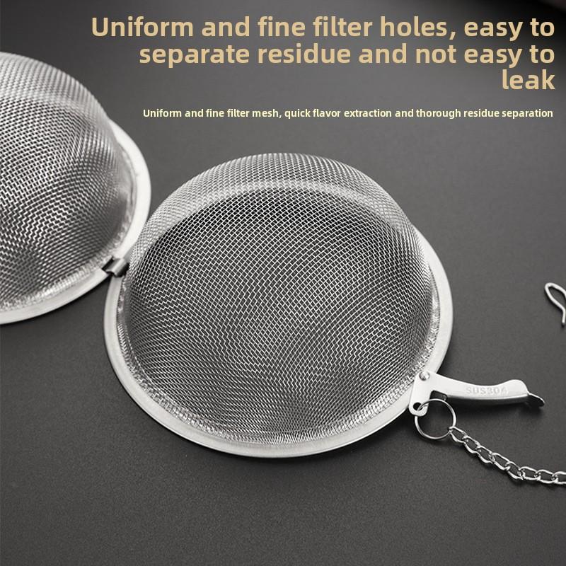 304 stainless steel seasoning balls, household tea infuser filter net, marinade pot, soup, stew, meat, seasoning box, hot pot seasoning filter balls