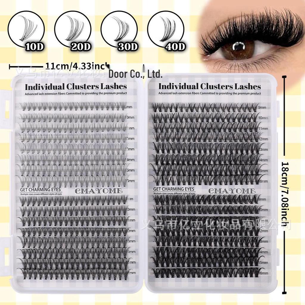 640 Cluster DIY Doll Lashes: 9-16mm Natural Dense D Curl Segmented False Eyelash Extension Set
