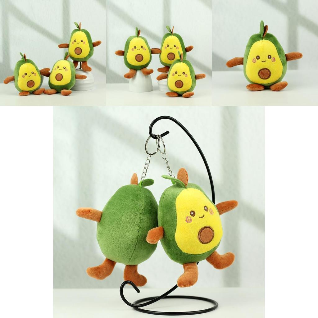 Charming Four-inch Avocado Stuffed Toy Keychain Ideal For Kids Backpack Accessories