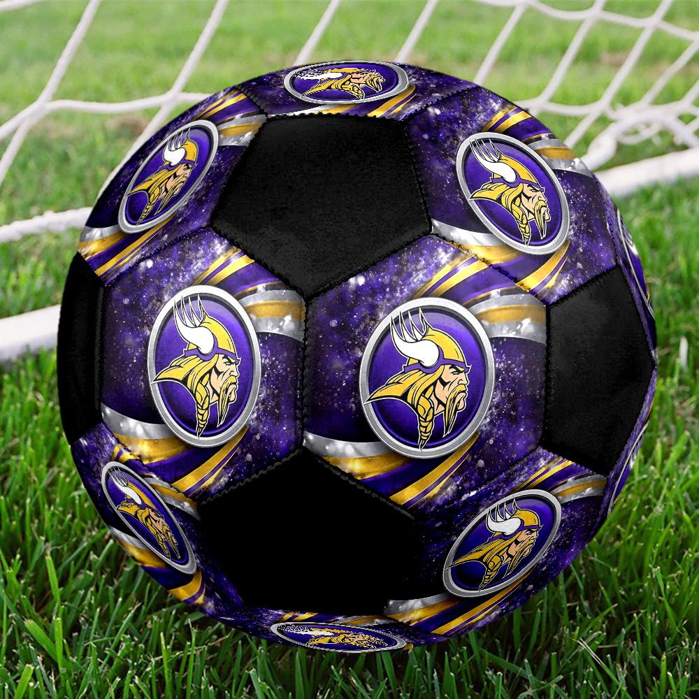 Minnesota Vikings2 Soccer Ball Colorful All Ages Machine Stitched PVC Competition Ready Durable High-Bounce.SIZE5