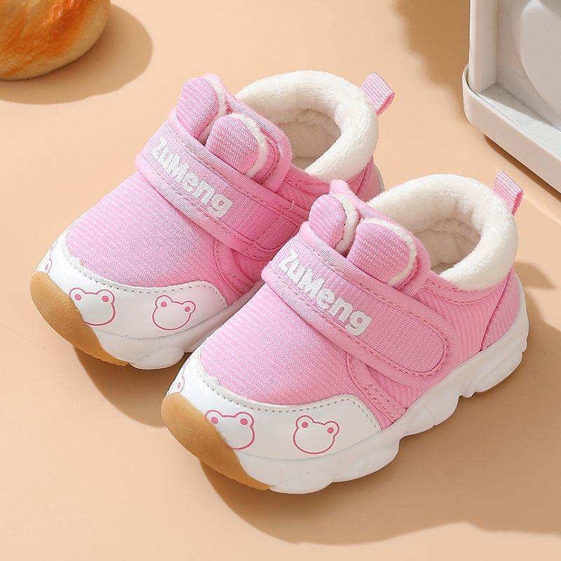 

2025 winter toddler shoes boys baby cotton shoes 0-1-3 year old infants and girls soft sole non-slip piled thickened shoes inner length 12.5cm 17 yards