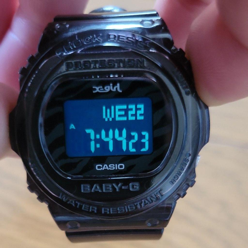 Used CASIO Baby-G X-girl collaboration model black digital watch