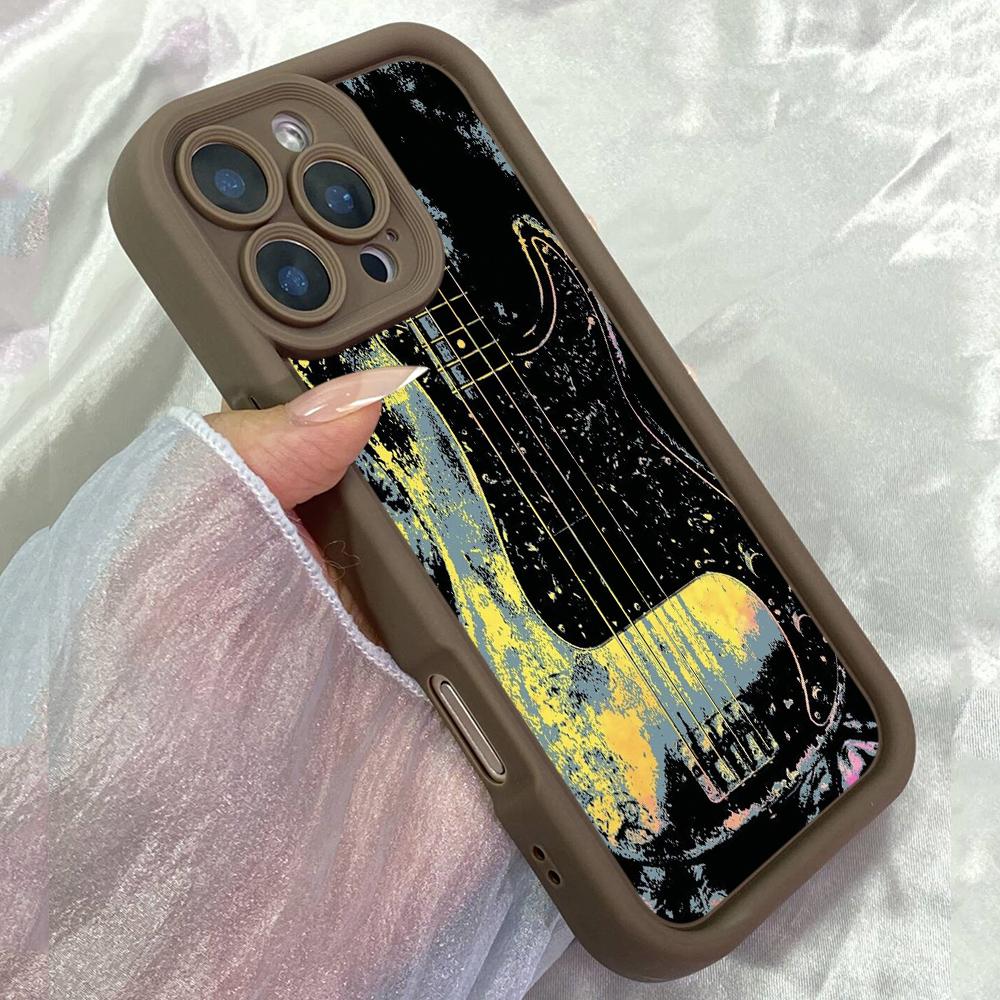 JT56 Bass Vintage Phone for iPhone 17 16 15 Pro Max Samsung S26 S25 Ultra A17 A16 A07 A56 A55 Xiaomi 15T Redmi Note 14 Pro Plus Soft TPU Case Cover