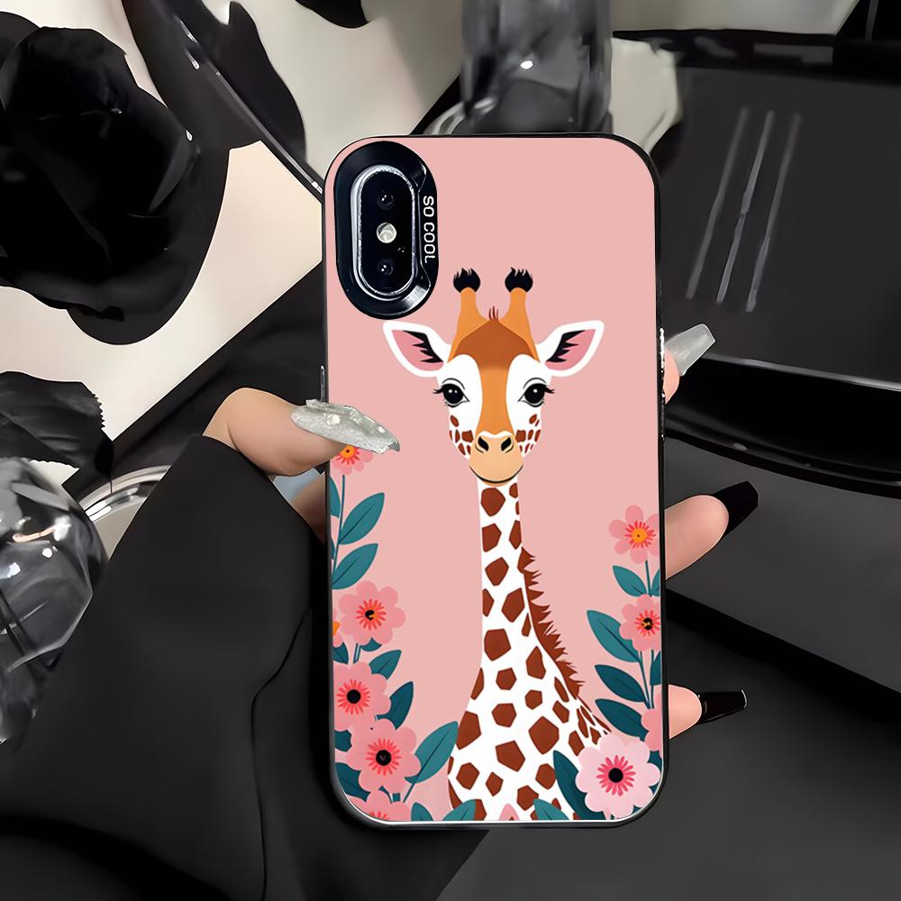 

Giraffe Illustration Phone Case For IPhone 17 Air 16 E 15 14 Plus 13 12 11 Pro Max Colored Silver Cover iPhone 13 Pro Max