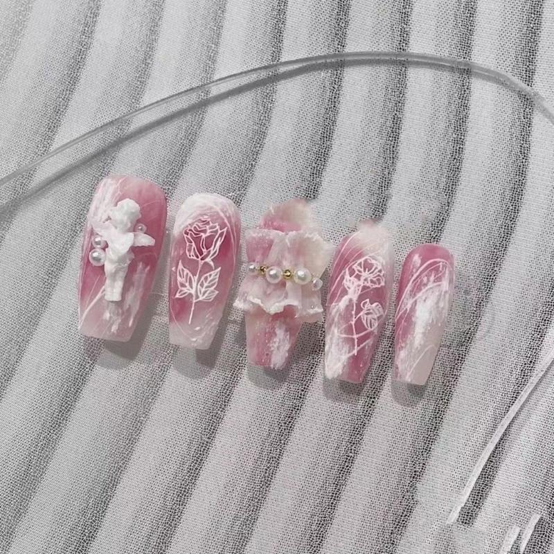 Silicone Mold with Baroque Angel Pattern Nails Accessories Moulds for Professional Nail Art Designs and Craft Projects