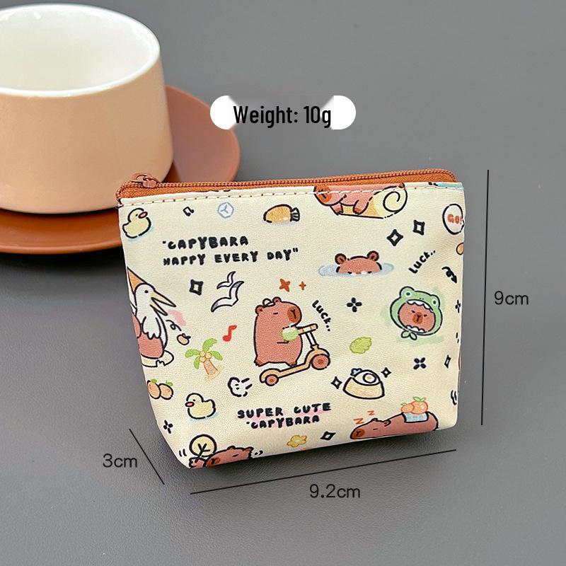 

Мультяшный кошелек для монет с капибарой - Милая мини-сумка для хранения монет с принтом по всей поверхности