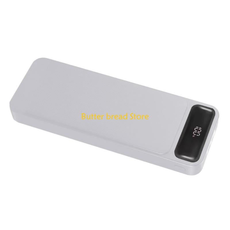 W89C Battery Charging Case Power Case with LCD Display 8x18650 Battery Holder 5.5x2.5mm & USB C Output Fast Charging Box