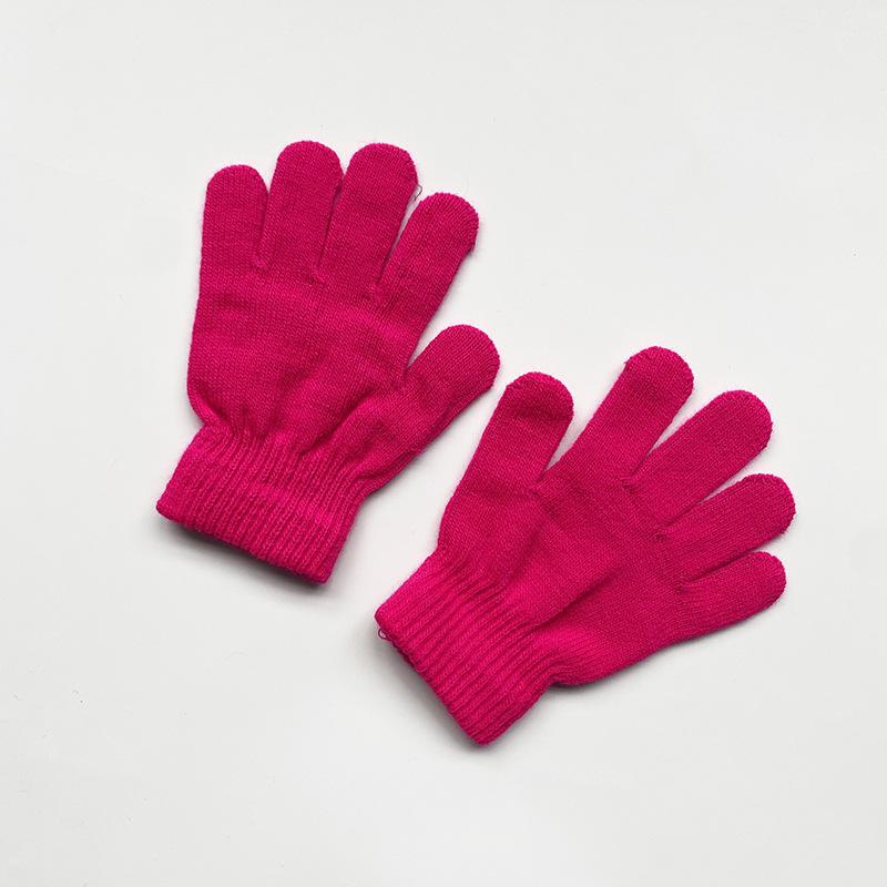 Kids Solid Color Knitted Gloves for 5-10years Students Winter Warmth Outdoor Cycling and Daily Cold Weather Wear Mittens