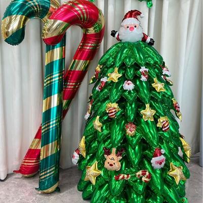 Aluminum Film Christmas Foil Balloon DIY Inflatable Christmas Tree Balloon Toy Party Props Santa Claus Balloons