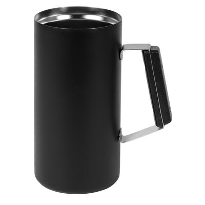 Pearl Metal Vacuum Insulated Beer Keeps Drinks Hot and Stainless Mug, 740ml, Cold, Steel, Black, AZ-5144
