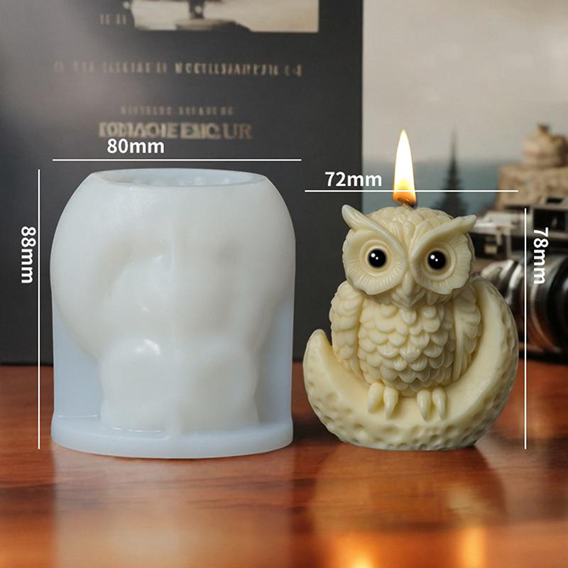 Cute Owl Candle Silicone Mold Animal Owl Silicone Mold Owl Concrete Mould Gypsum Mold Owls Cake Molds Christmas Gift