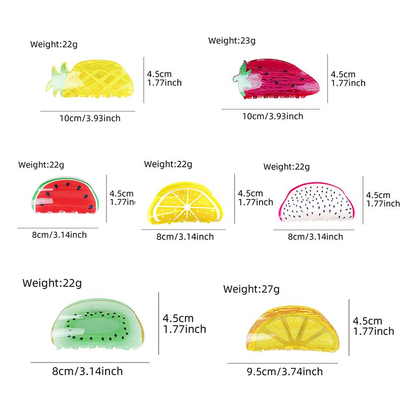 Pinza para el pelo de fresa de acetato Serie de frutas de personalidad Pinza Pinza para el pelo de sandía Accesorios para el pelo Pinzas de cereza Pinzas para el pelo de mujer