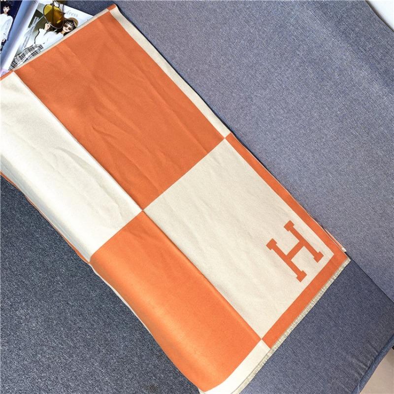 Cashmere Scarf Women's Winter Splicing Color Matching Air Conditioner Towel, Imitation Cashmere Thickened Shawl Warm Autumn and Winter Scarf