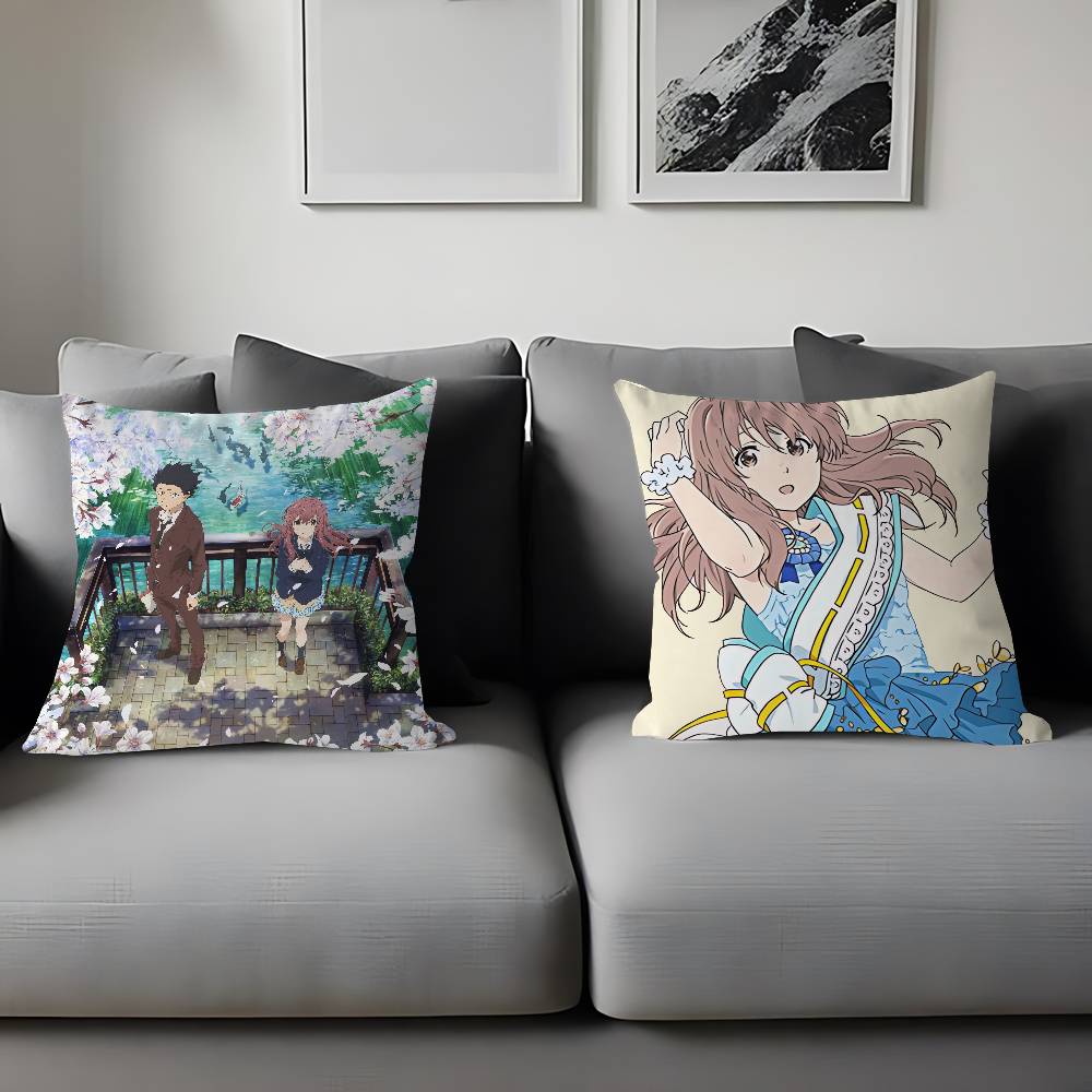 A S-Silent Voice Pillow Cover Sofa Cushion Cover Home Room Decoration Children Gift